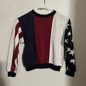 KNIGHTS OF ROUND TABLE Vintage 90's American Flag Crewneck Sweatshirt Kids Sz 7X